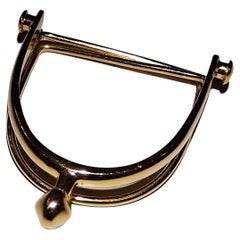 Hermès Yellow Gold Money Clip Numbered Stirrup Spur Texas