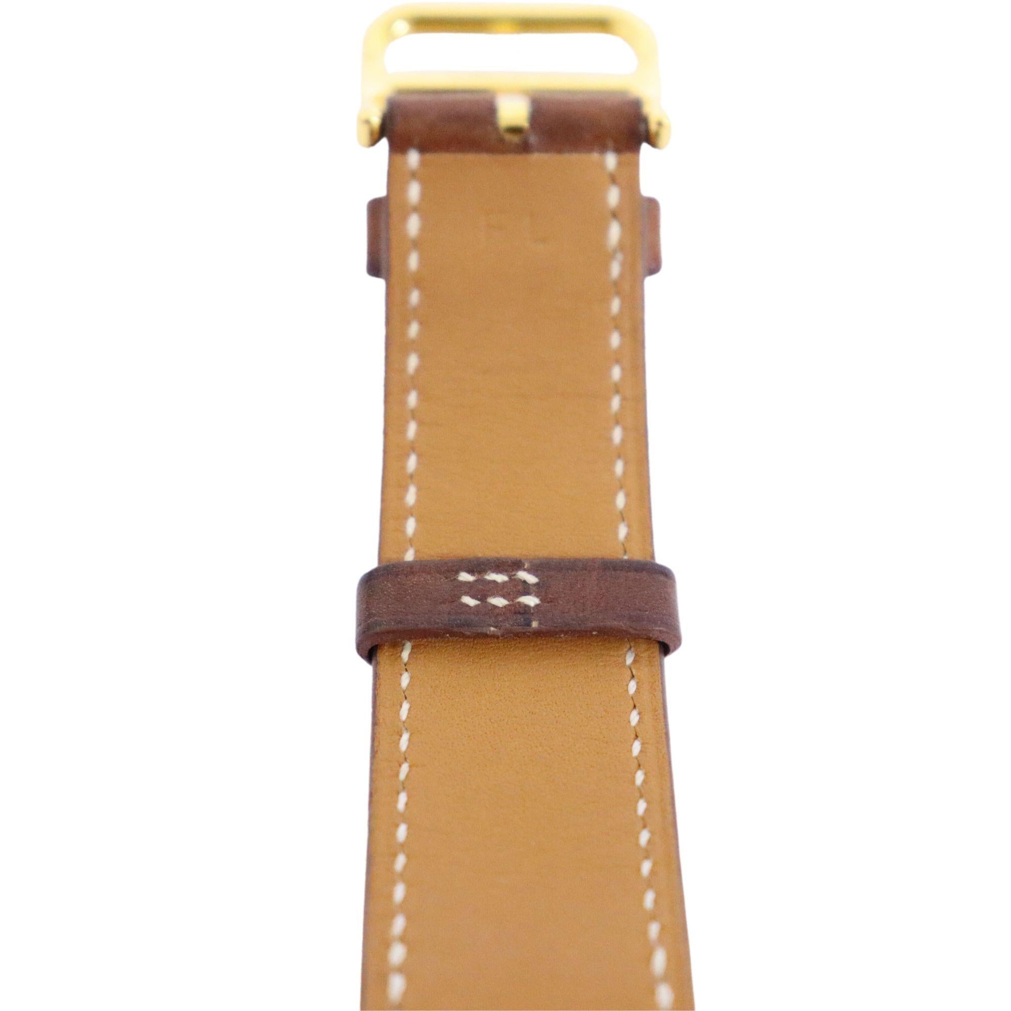 Hermès Yellow-Gold Plated Steel Watch with Sunburst Stamped Motif 1