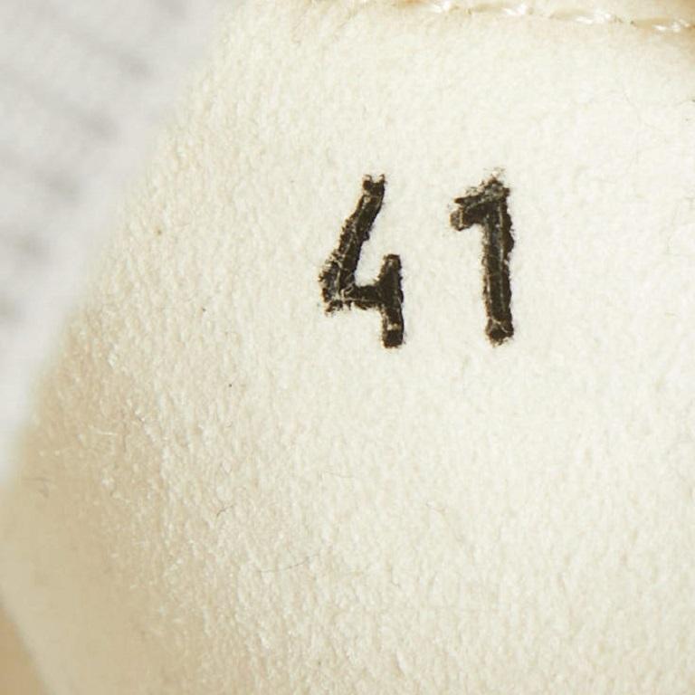 Hermes Yellow/Grey  Fabric and Leather Addict Lace Up Sneakers Size 41 3