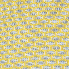 Hermès Yellow H Au Maillon Printed Silk Skinny Tie