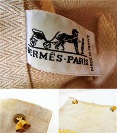 Hermès Yellow Herringbone Aline Grooming 230931 Beige Canvas Tote