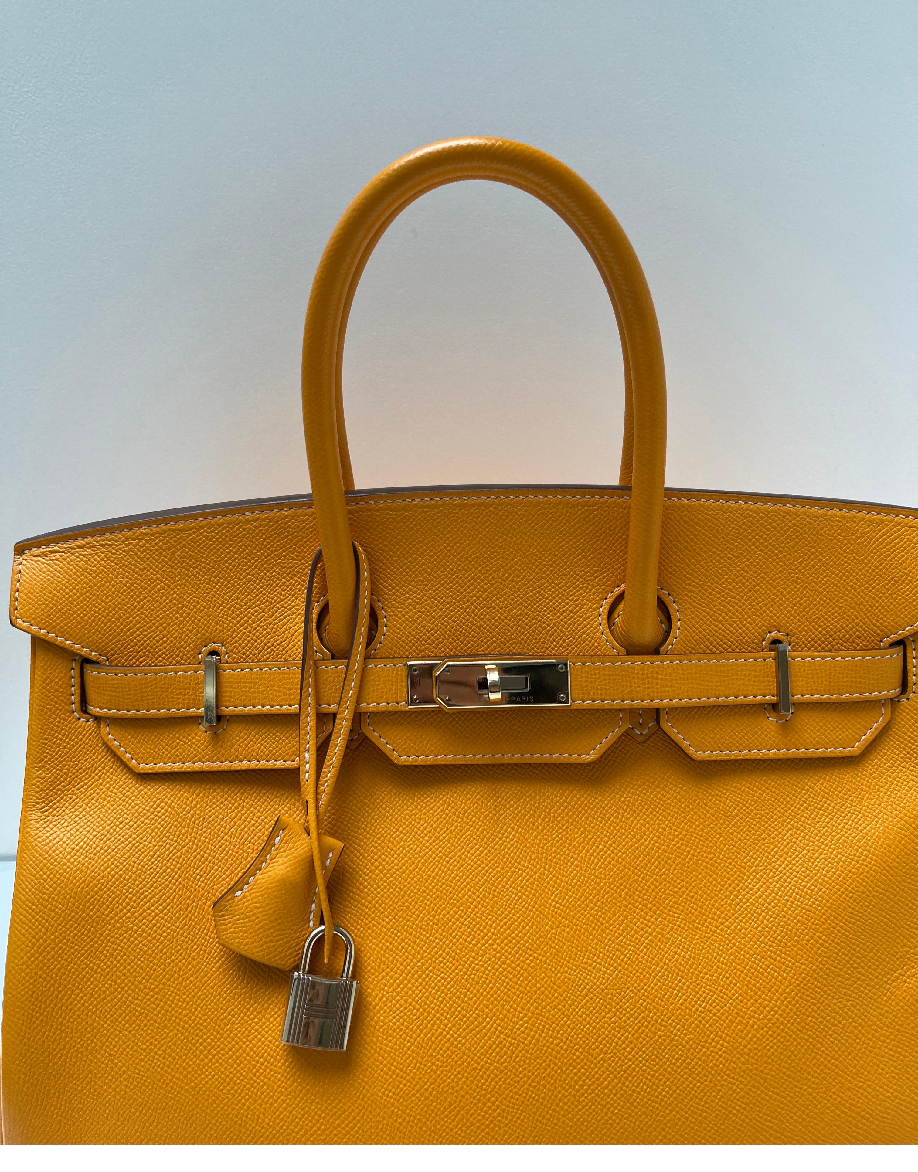 Hermes Yellow Jaune Birkin 35 Bag 11