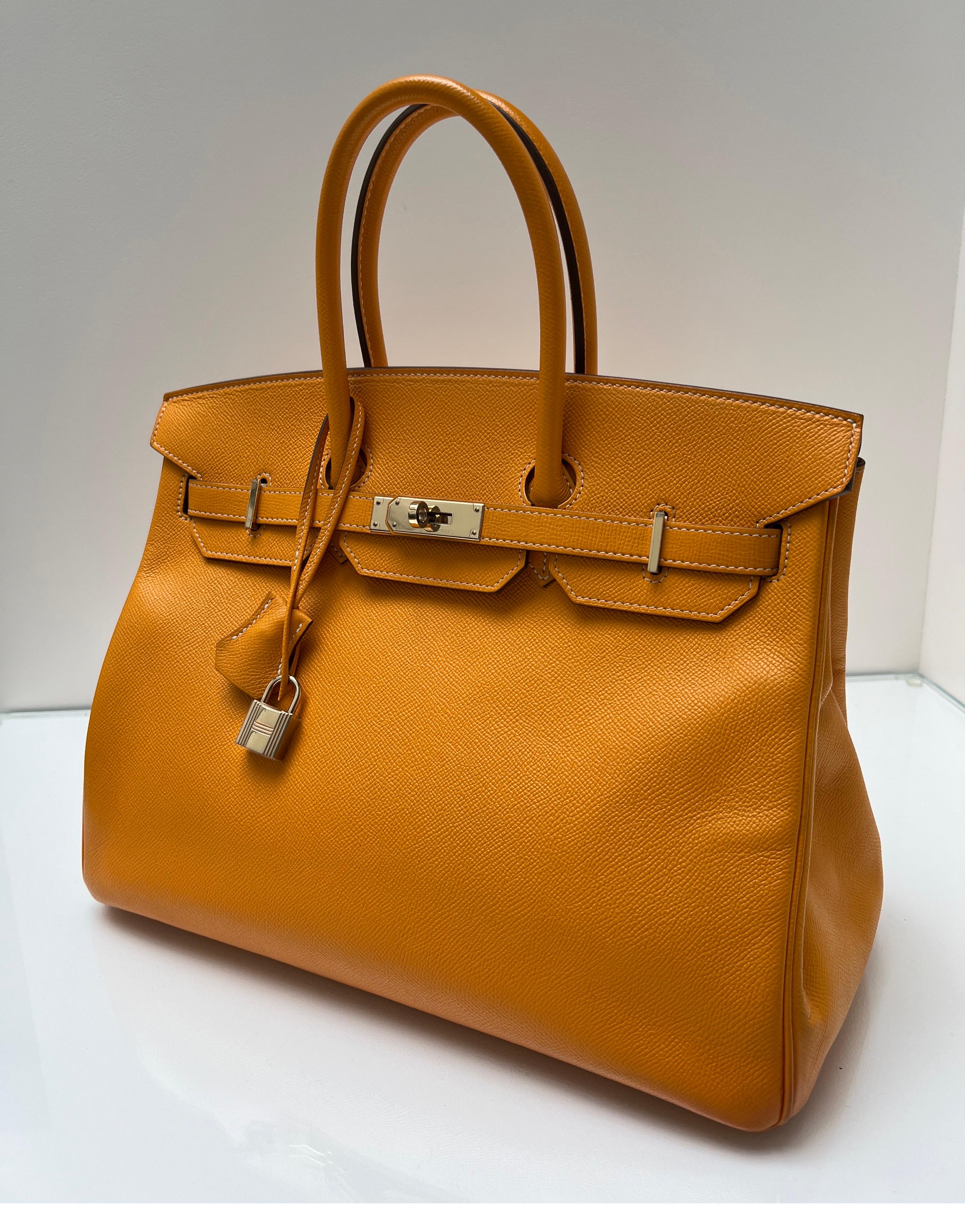Hermes Yellow Jaune Birkin 35 Bag 13