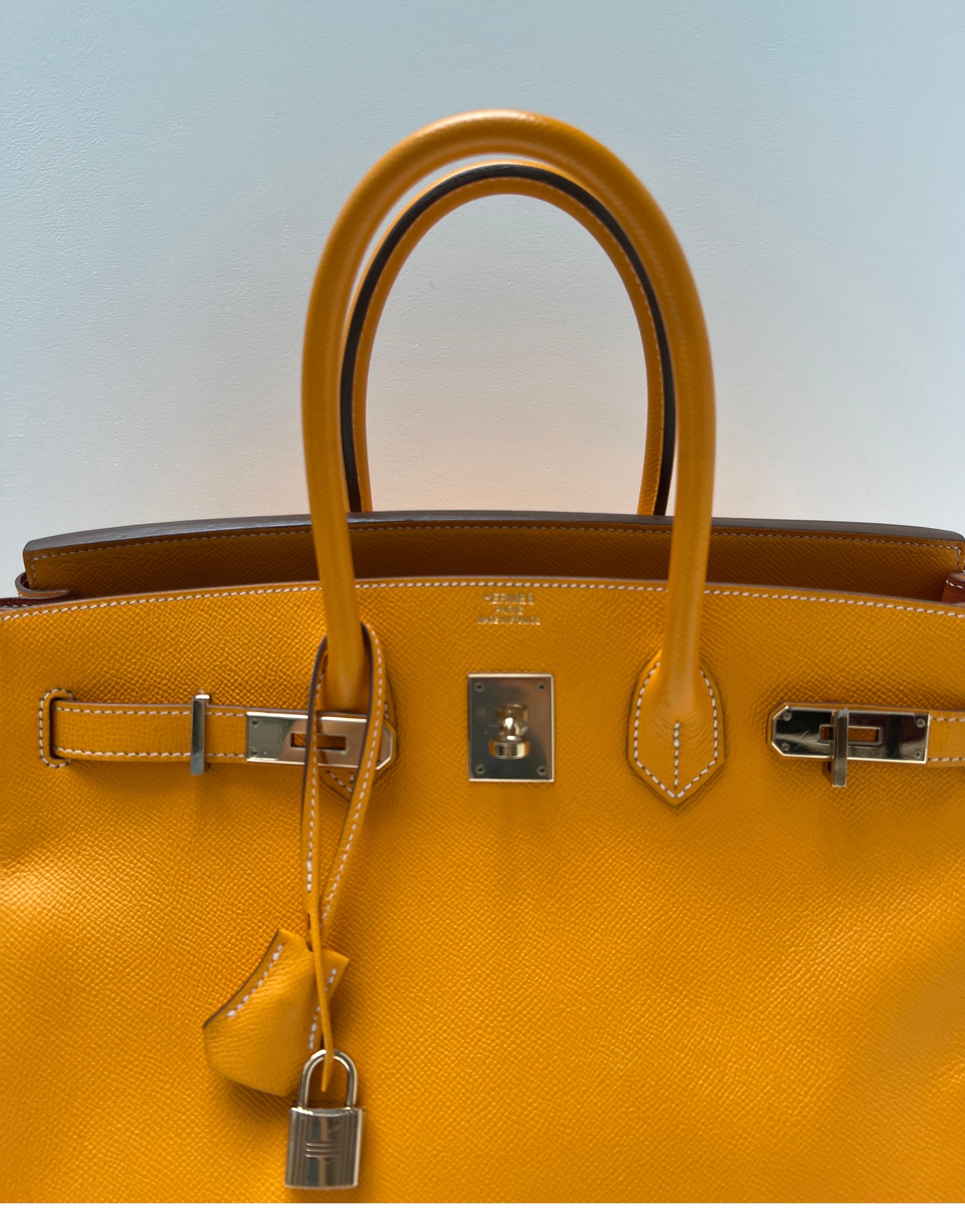 Hermes Yellow Jaune Birkin 35 Bag In Good Condition In Athens, GA