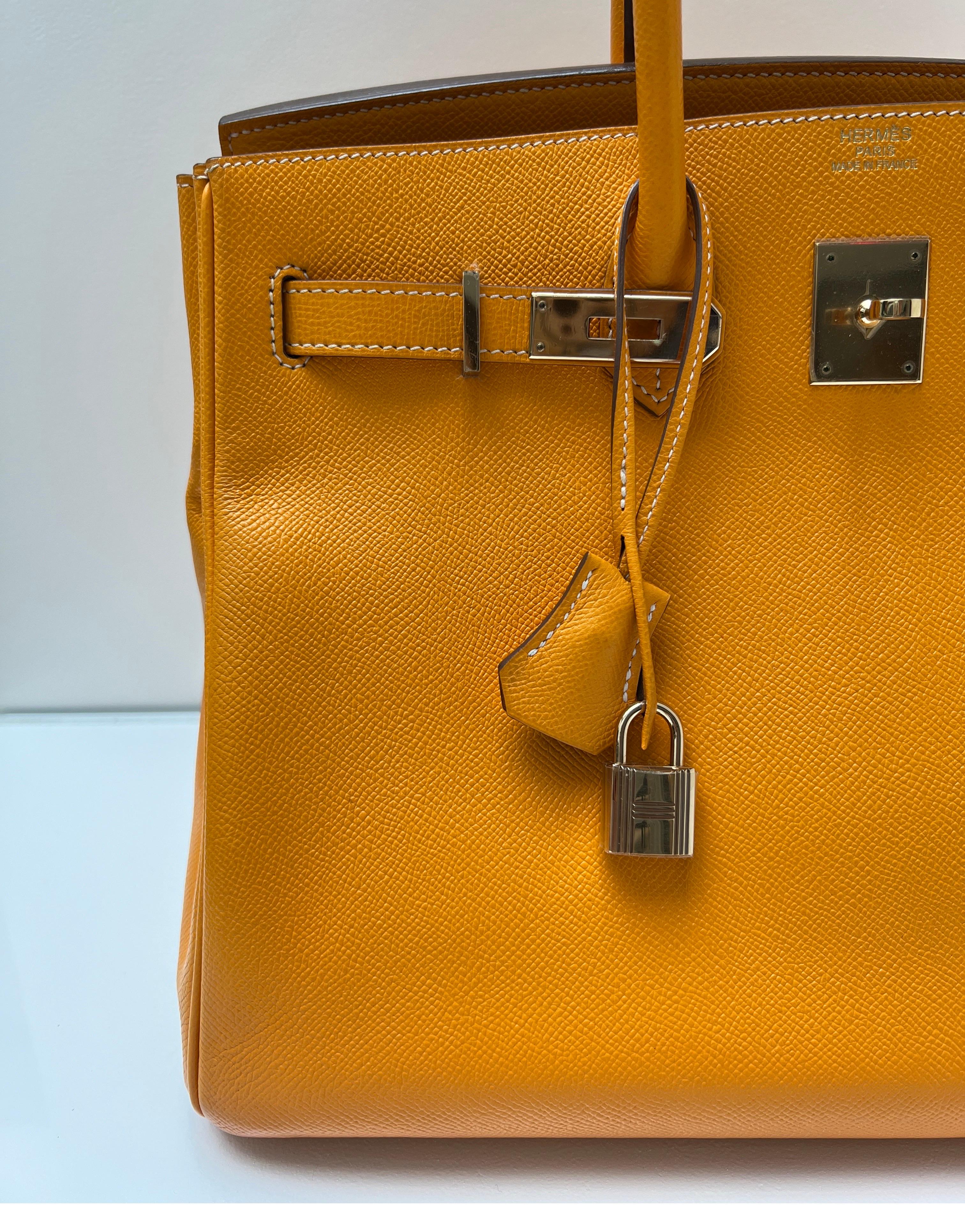 Women's or Men's Hermes Yellow Jaune Birkin 35 Bag