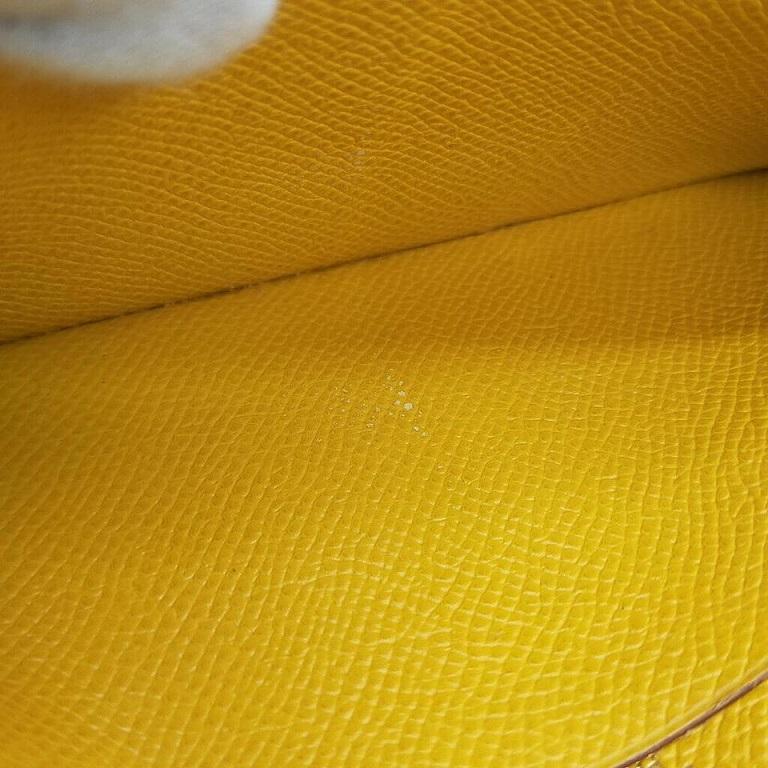 Hermès Yellow Leather Bearn Bifold Flap Long H Wallet 863502 For Sale 5