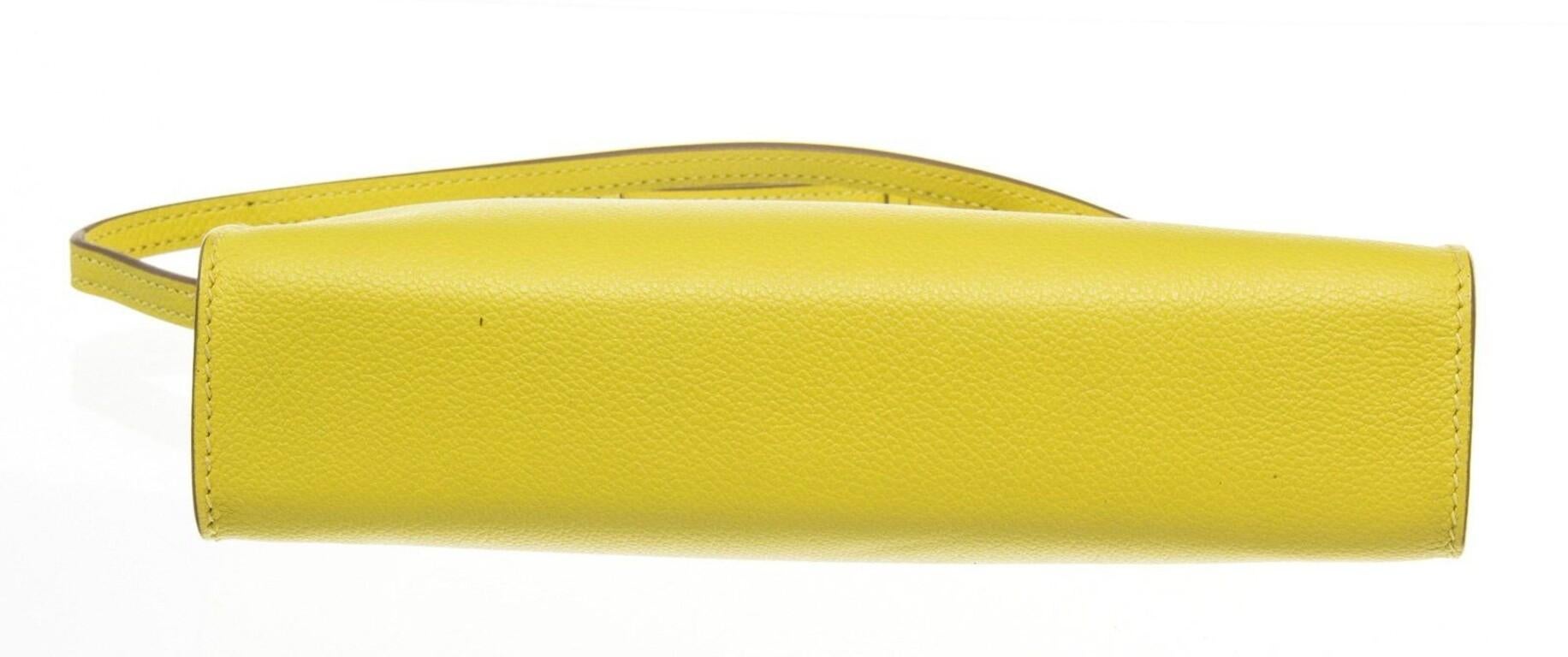 Women's Hermes Yellow Leather Evercolor Clic-H 21 Wallet