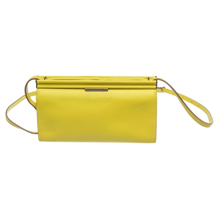 Hermes Yellow Leather Evercolor ClicH 21 Wallet For Sale at 1stDibs