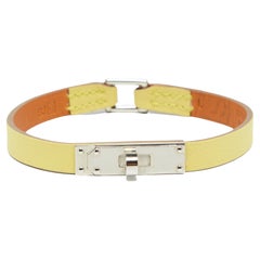 Hermès - Bracelet Micro Kelly en cuir jaune L