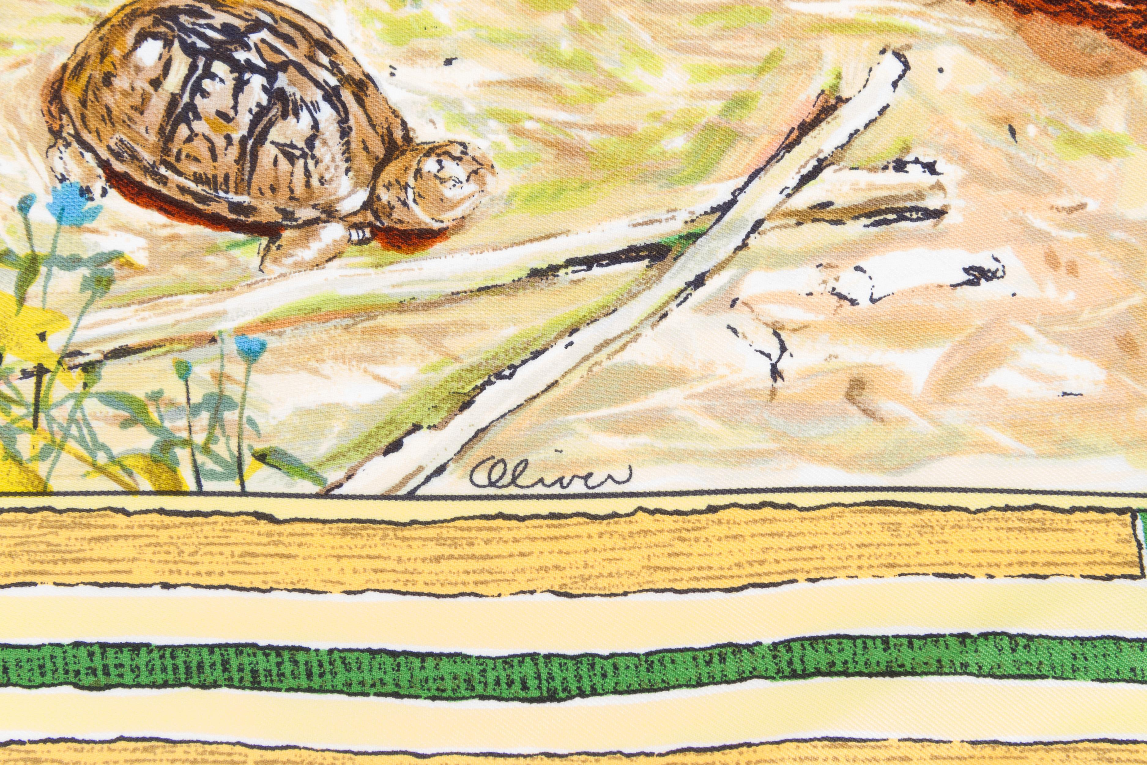 Hermes silk twill Kermit Oliver designed Les Cheyennes Scarf in the original box. Hand rolled edges.