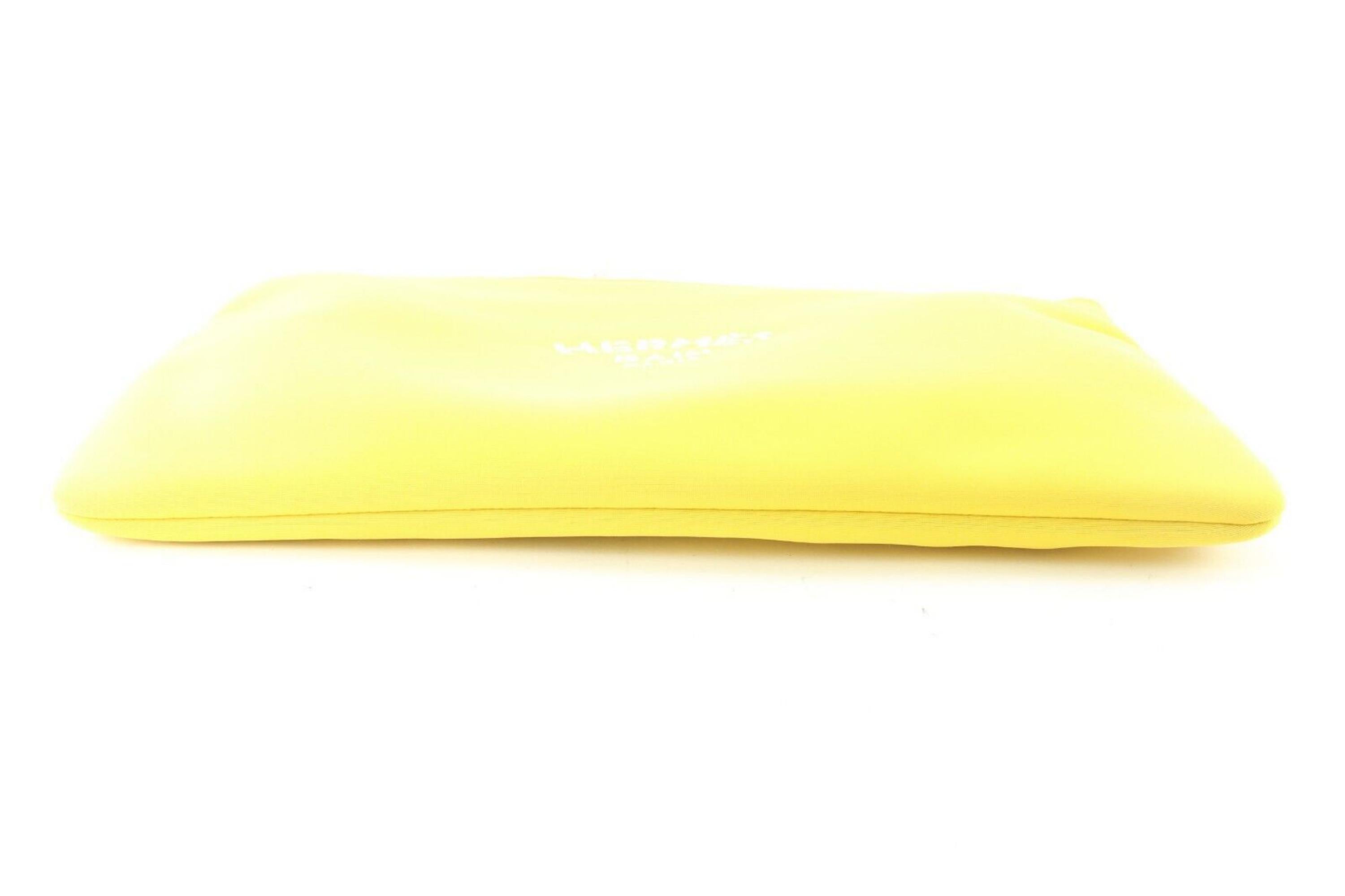 Hermes Yellow Neo Bain Pouch Zip Clutch 1H0509 For Sale 9