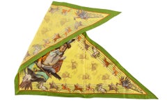 Hermès Yellow Pawnee Triangle Scarf