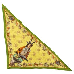 Hermès Yellow Pawnee Triangle Scarf