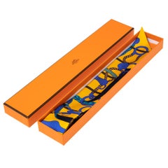 Hermes Yellow Printed Silk Twilly