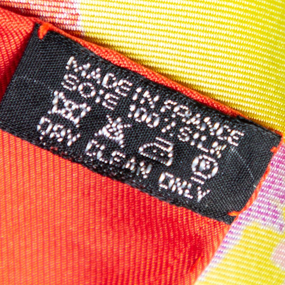 Women's Hermès Yellow & Red Din Tini Ya Zue Silk Scarf