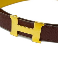 Hermès Yellow Reversible 24mm H Logo Kit 228631 Belt