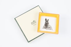 Hermes Yellow Scottish Terrier Dog Porcelain Ashtray Organizer