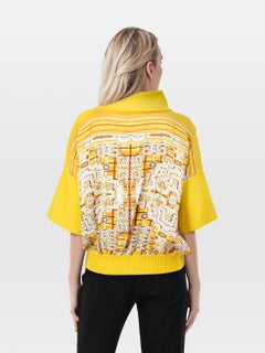 Hermès Yellow Silk & Alpaca Roll Neck Jumper Size S
