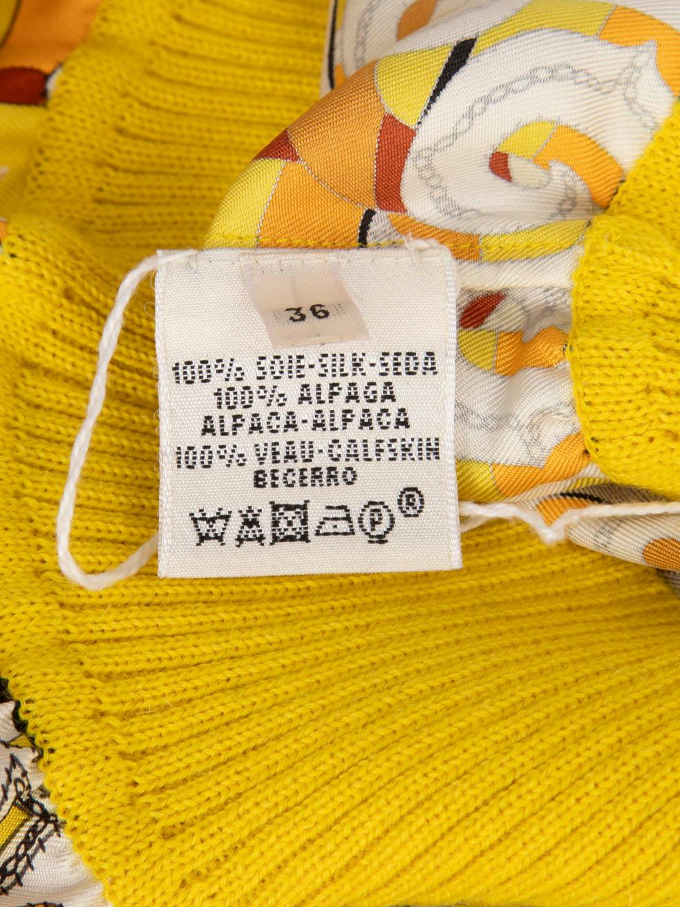 Hermès Yellow Silk & Alpaca Roll Neck Jumper Size S 1