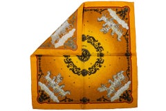 Hermès Yellow Silk Cosmos Scarf