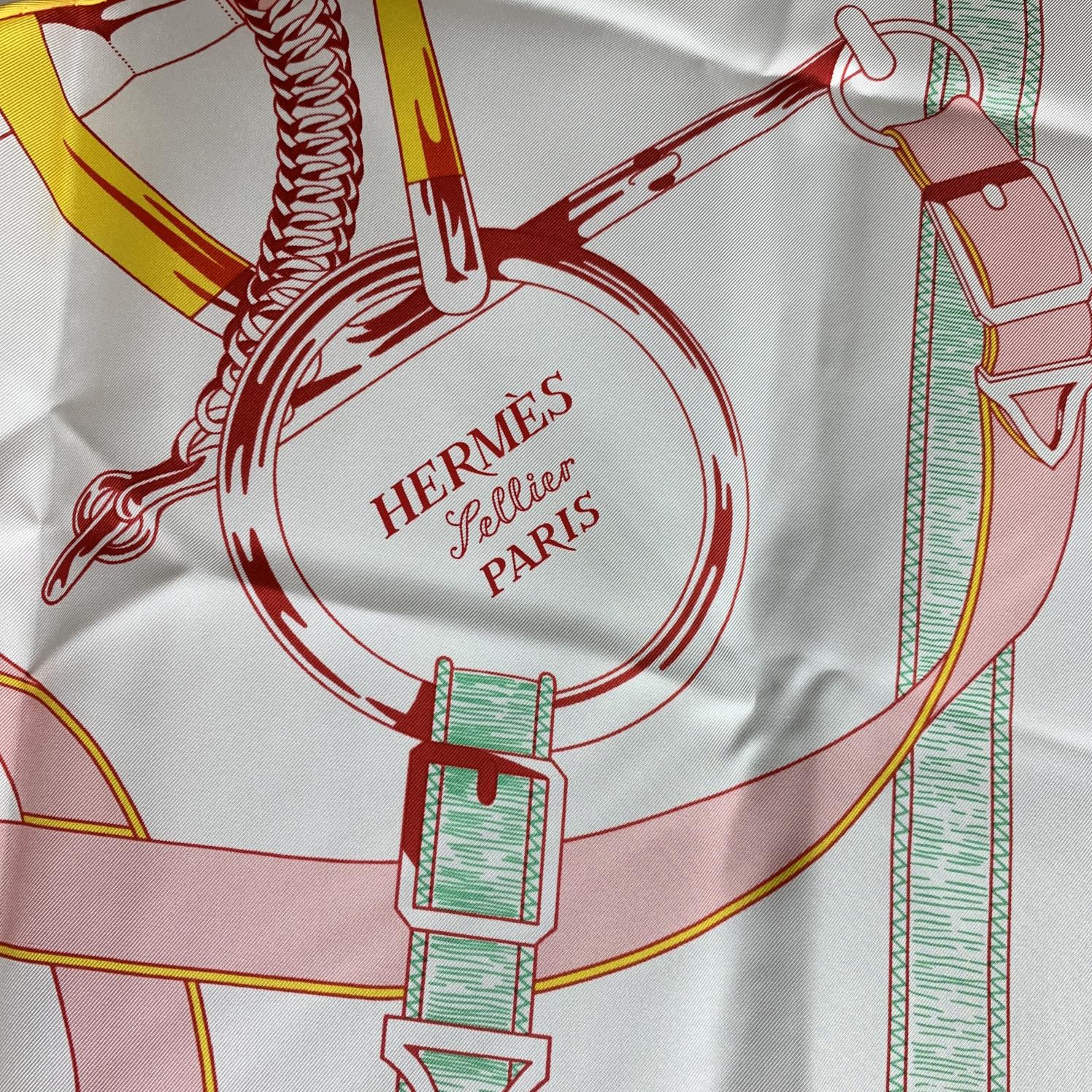 HERMES yellow Silk Giant Triangle scarf named 'Eperon d'Or', designed by famed artist Henri d'Origny. The Giant Triangle was launched in early March 2019. Hermes composition tag is still attached. Measurements: 37 x 74 inches - 94 x 188