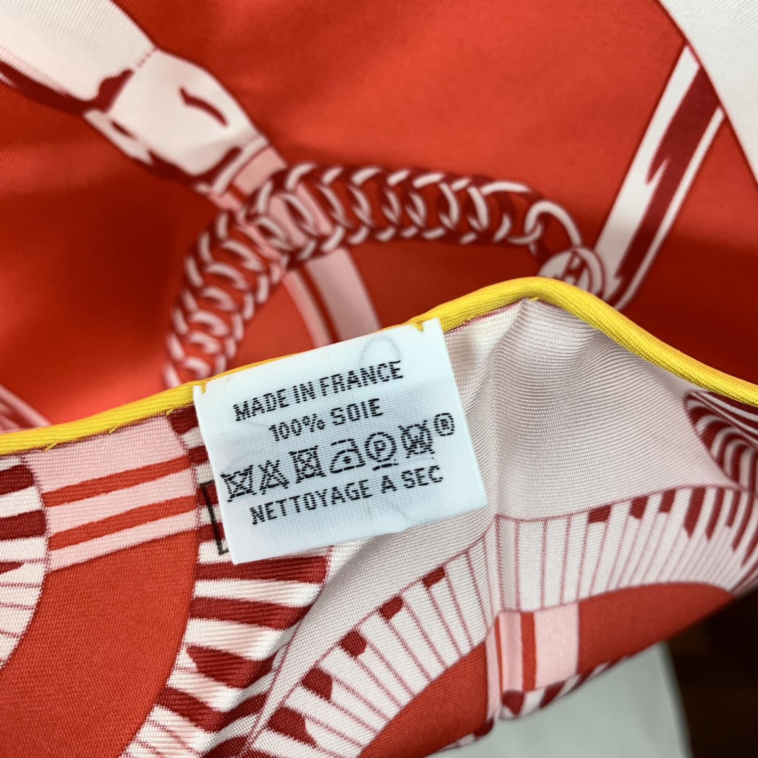 Hermes Yellow Silk Eperon d'Or Giant Triangle Scarf Henri d'Origny In New Condition In Rome, Rome