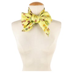 Hermès Yellow Silk Twill Foulard/Scarf 'Dancing Pearls', 2008