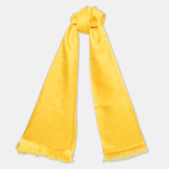 Hermes Yellow Silk Unisex Bee Jacquard Scarf