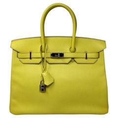 Hermes Yellow Soufre Birkin 35 Bag