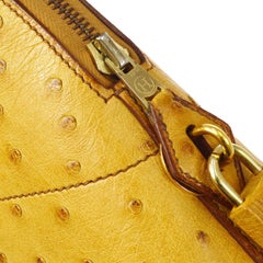 Hermes Yellow strich Exotic Gold Top Handle Satchel Shoulder Tote Bag