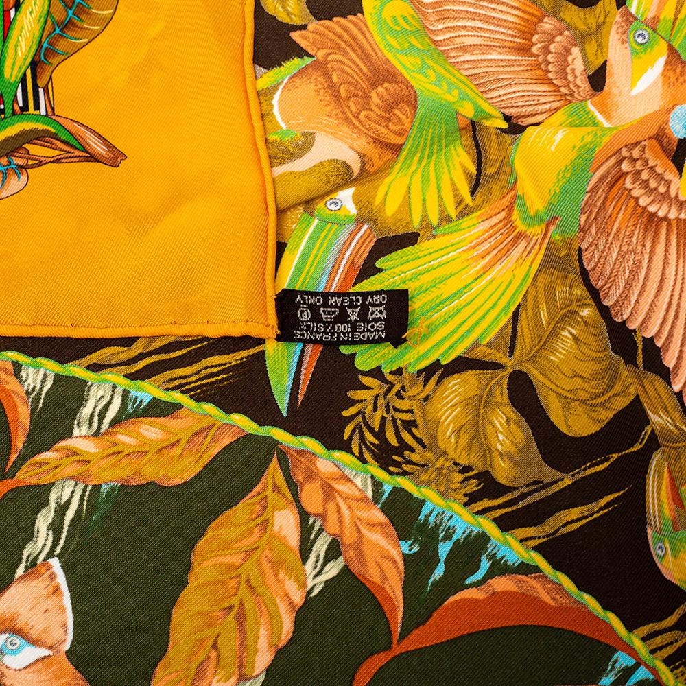 Hermes Yellow Tropiques Silk Square Scarf In Good Condition In Dubai, Al Qouz 2