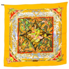 Hermes Yellow Tropiques Silk Square Scarf