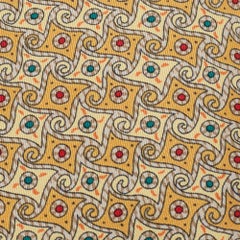 Hermès Yellow Whimsical Pinwheel Print Silk Traditional Tie