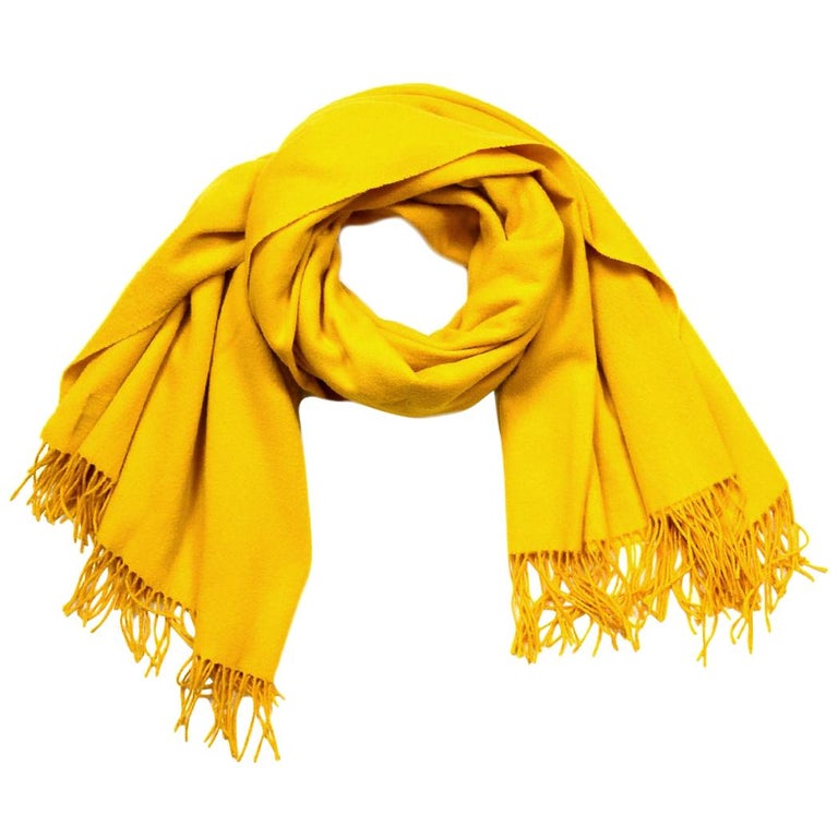 Hermes Yellow Wool/Cashmere 70x55" Throw Blanket Shawl at 1stDibs