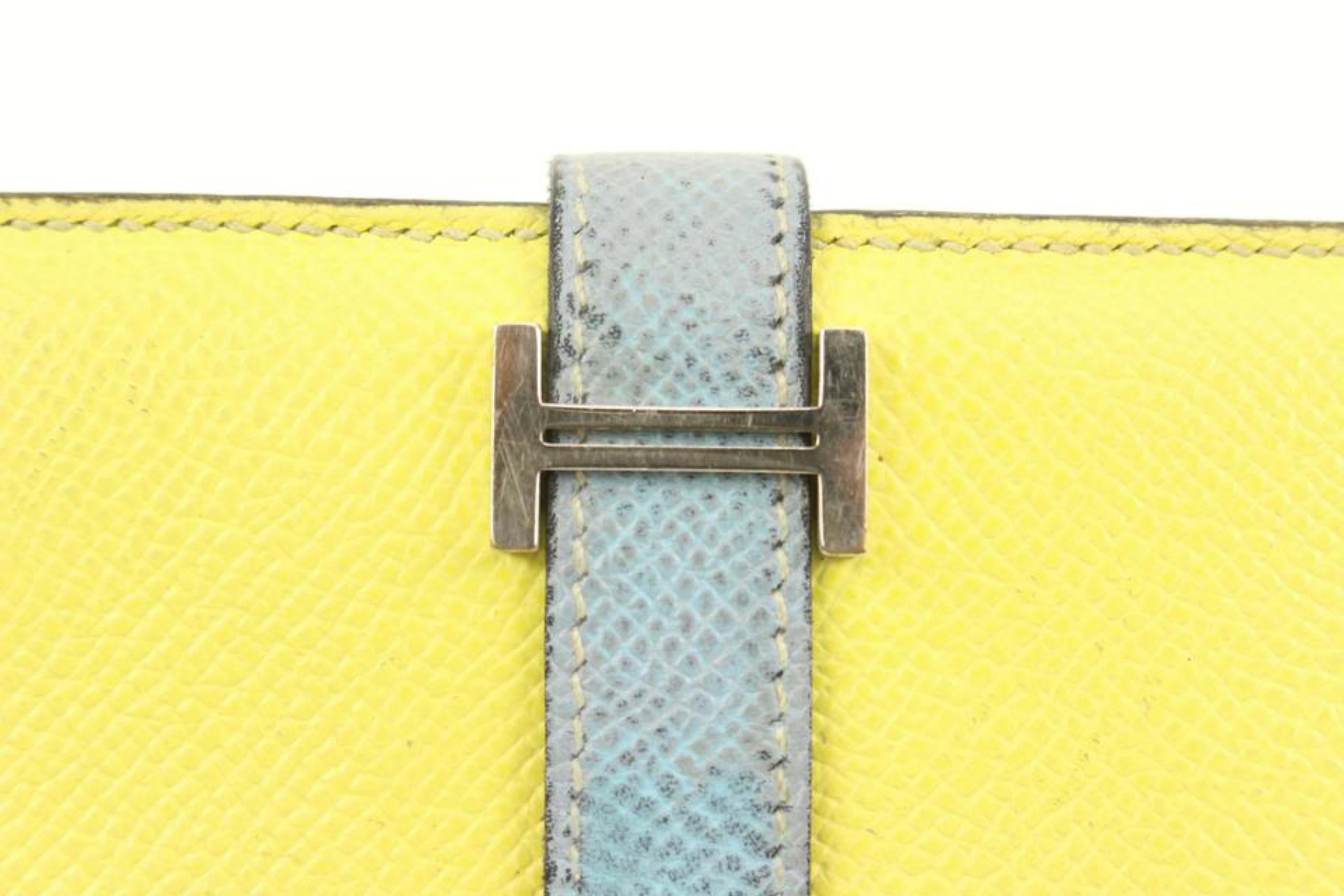 Hermès Yellow x Blue Epsom Leather Long Bifold Bearn Wallet 68h411s 1