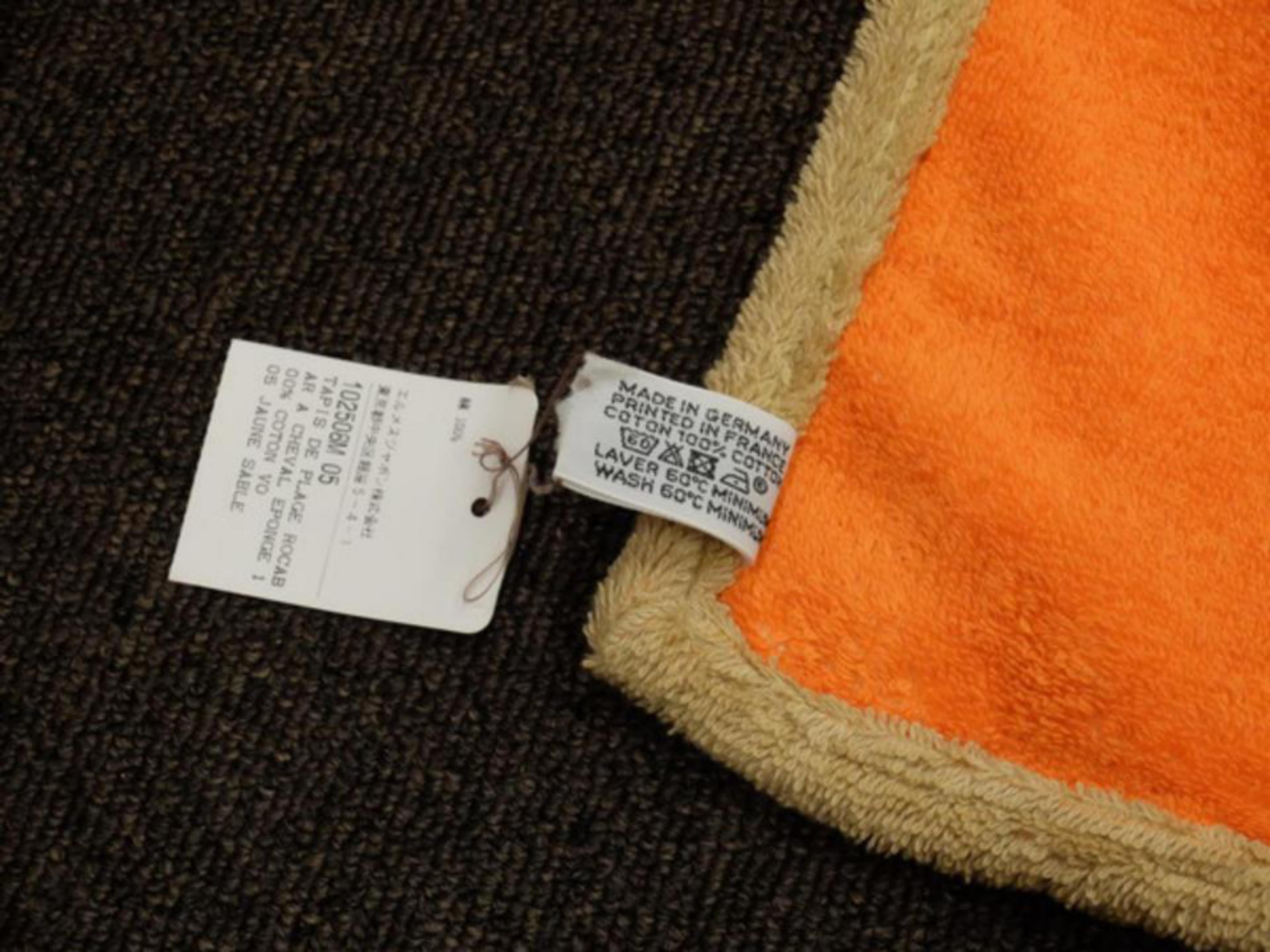 Women's Hermès Yellow X Orange Horse Logo H Towel 226863 For Sale