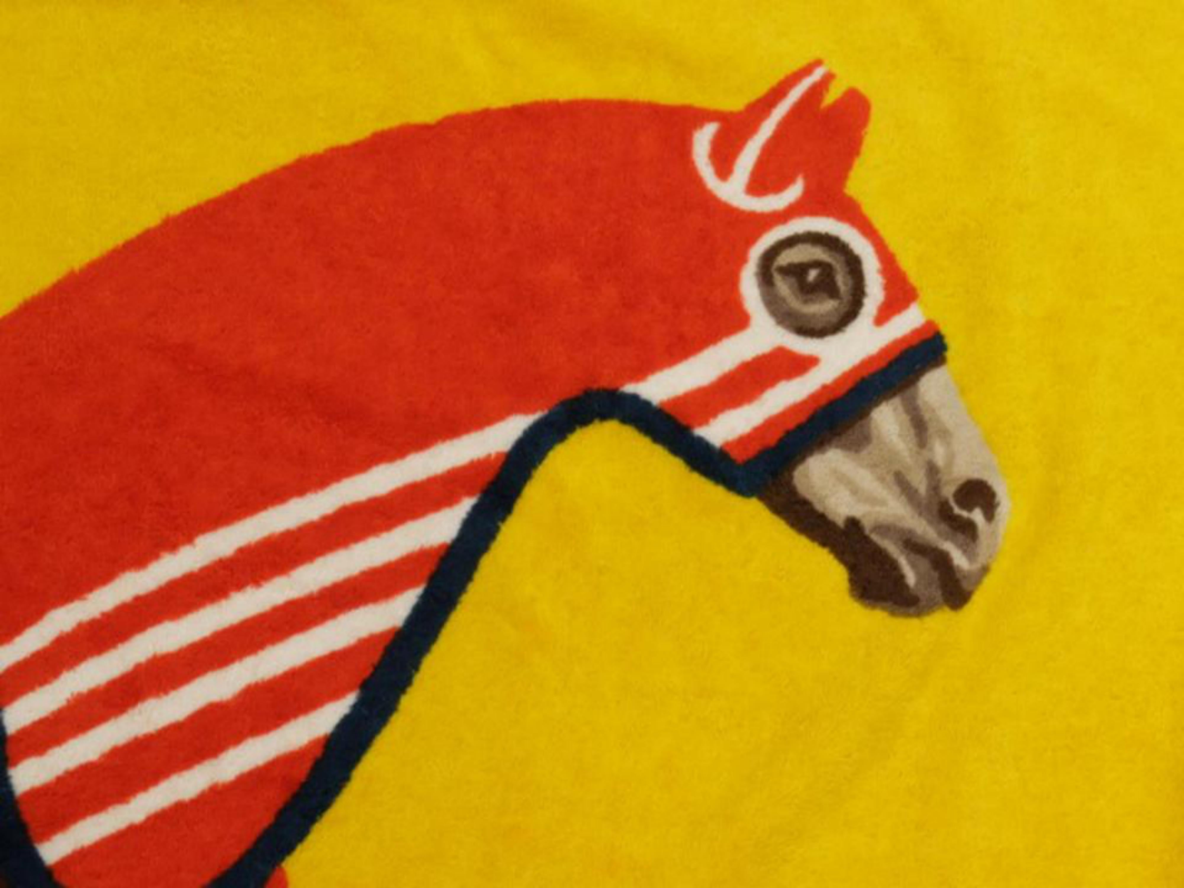 Hermès Yellow X Orange Horse Logo H Towel 226863 For Sale 2