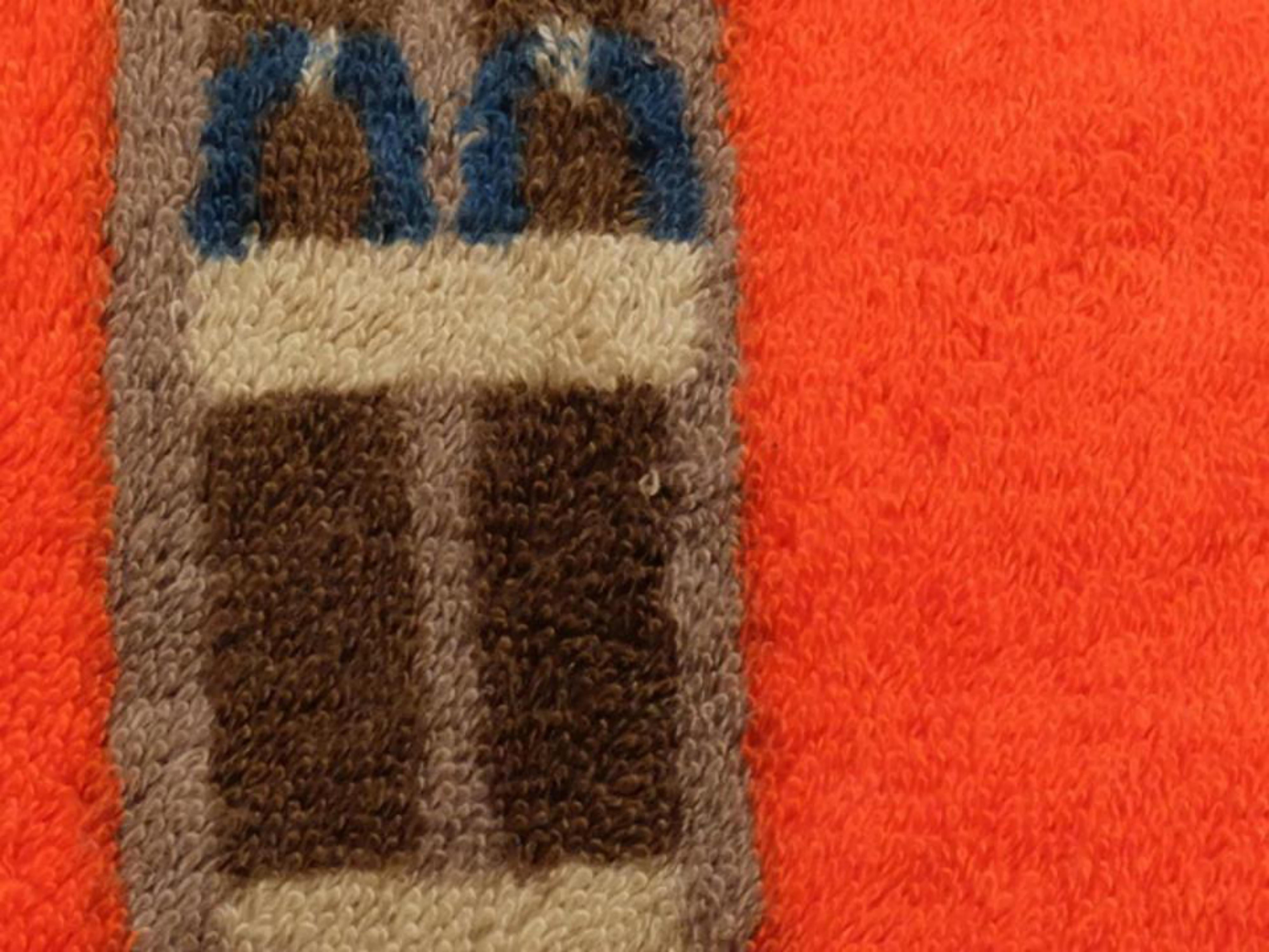 Hermès Yellow X Orange Horse Logo H Towel 226863 For Sale 3