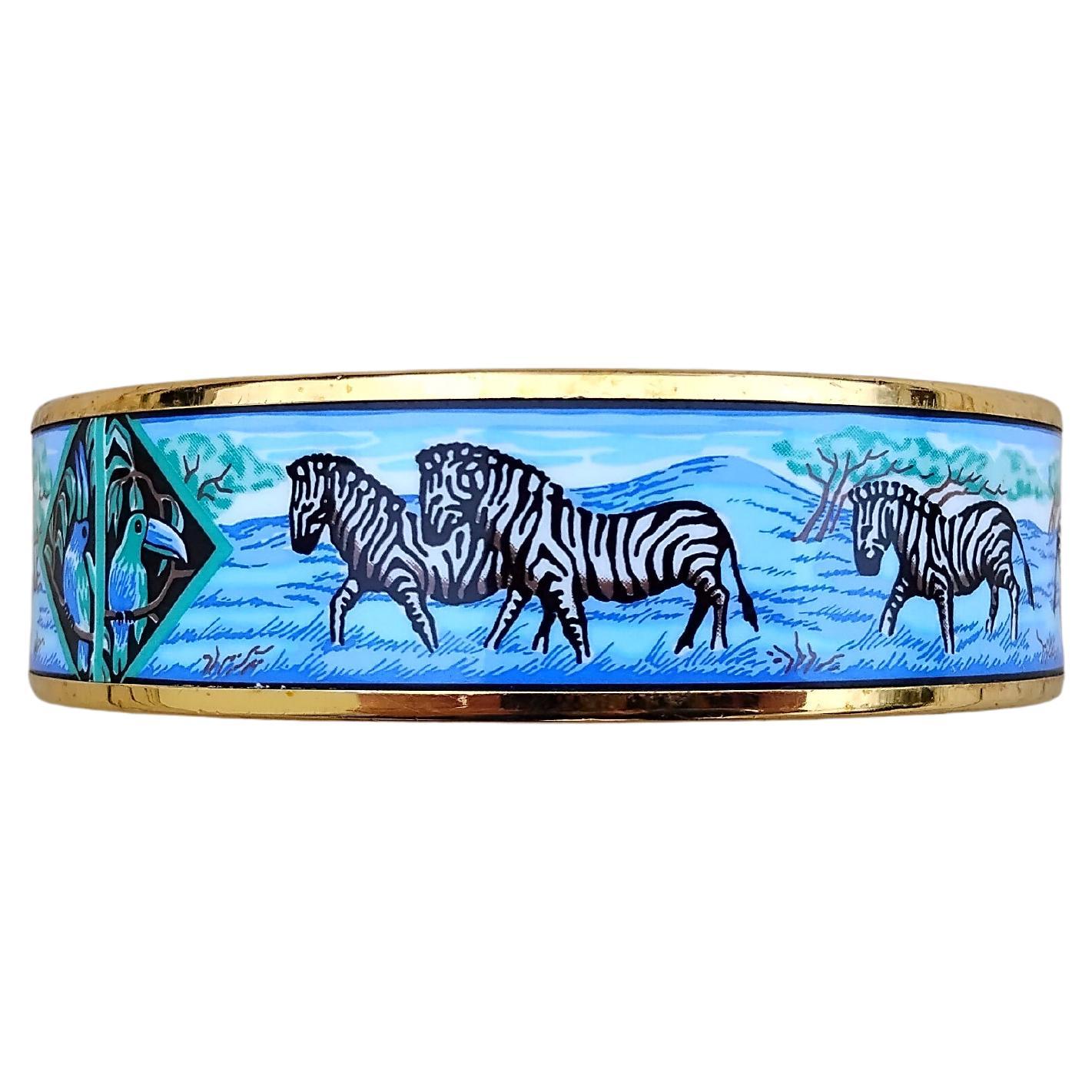 Hermès Gold Enamel Bracelet Zebras Africa S. 70 For Sale 6