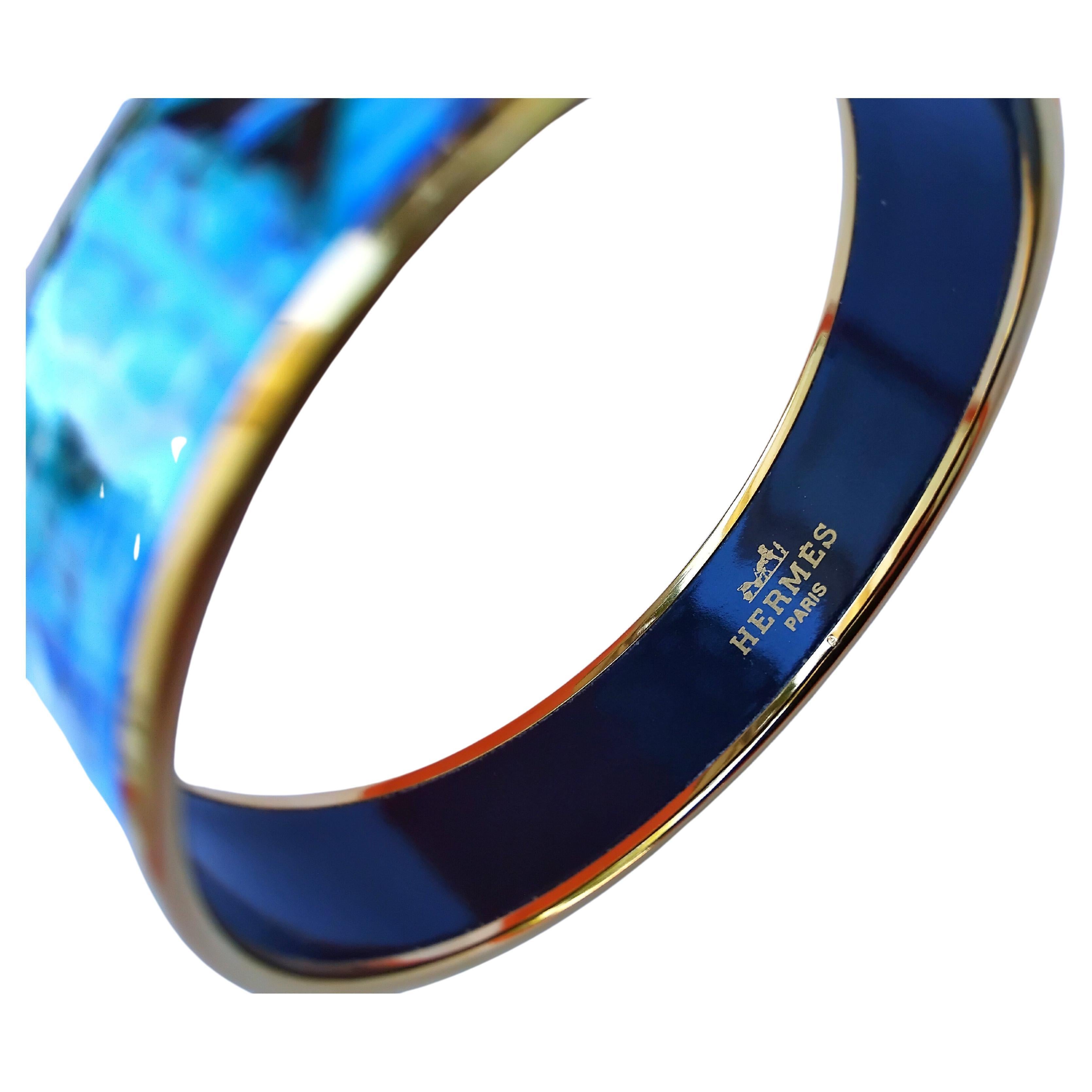 Hermès Zebras Enamel Bracelet Africa Yellow Gold Hdw S. GM 70 For Sale 5