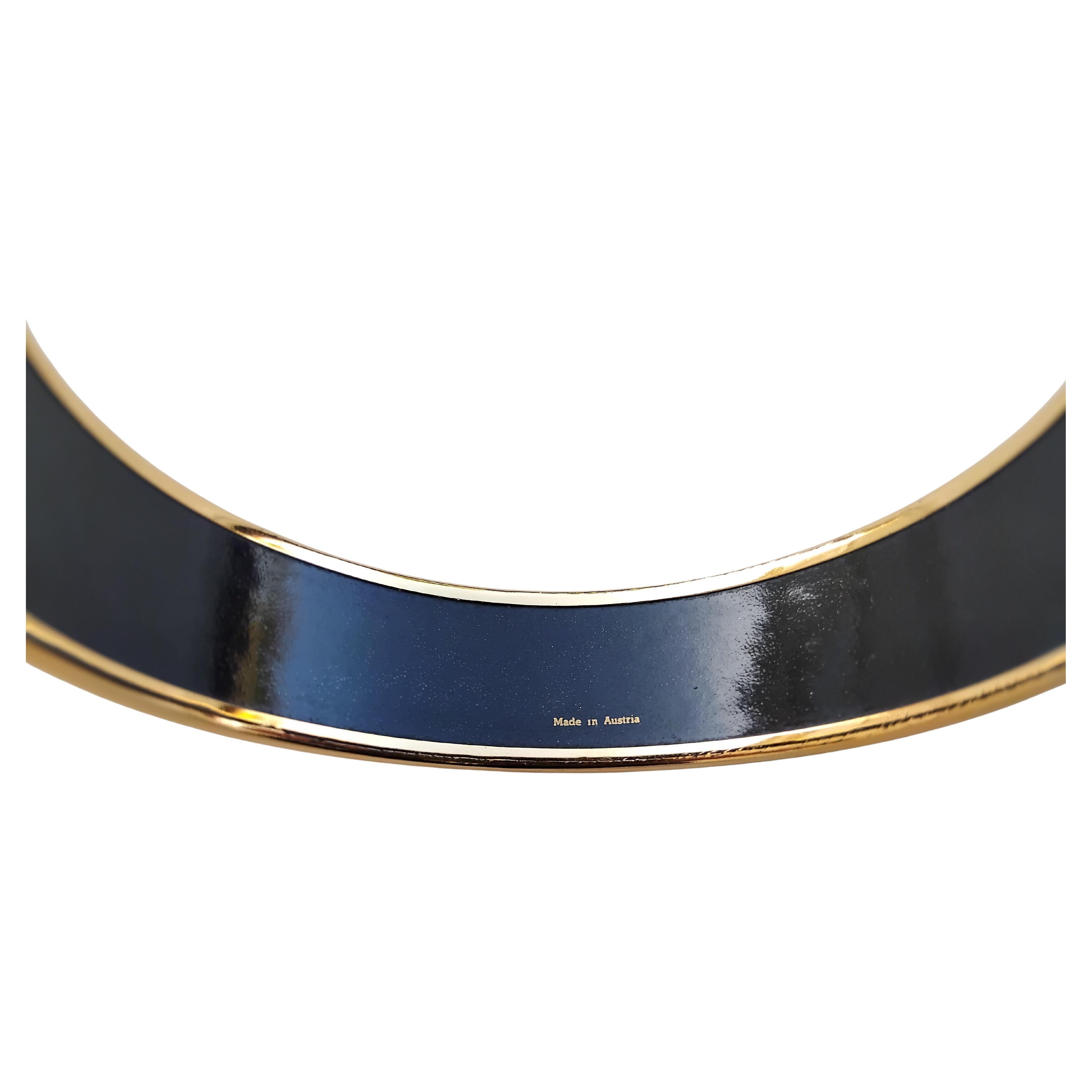 Hermès Zebras Tropiques Print Oro Hdw Esmalte Pulsera Talla 65 en venta 7