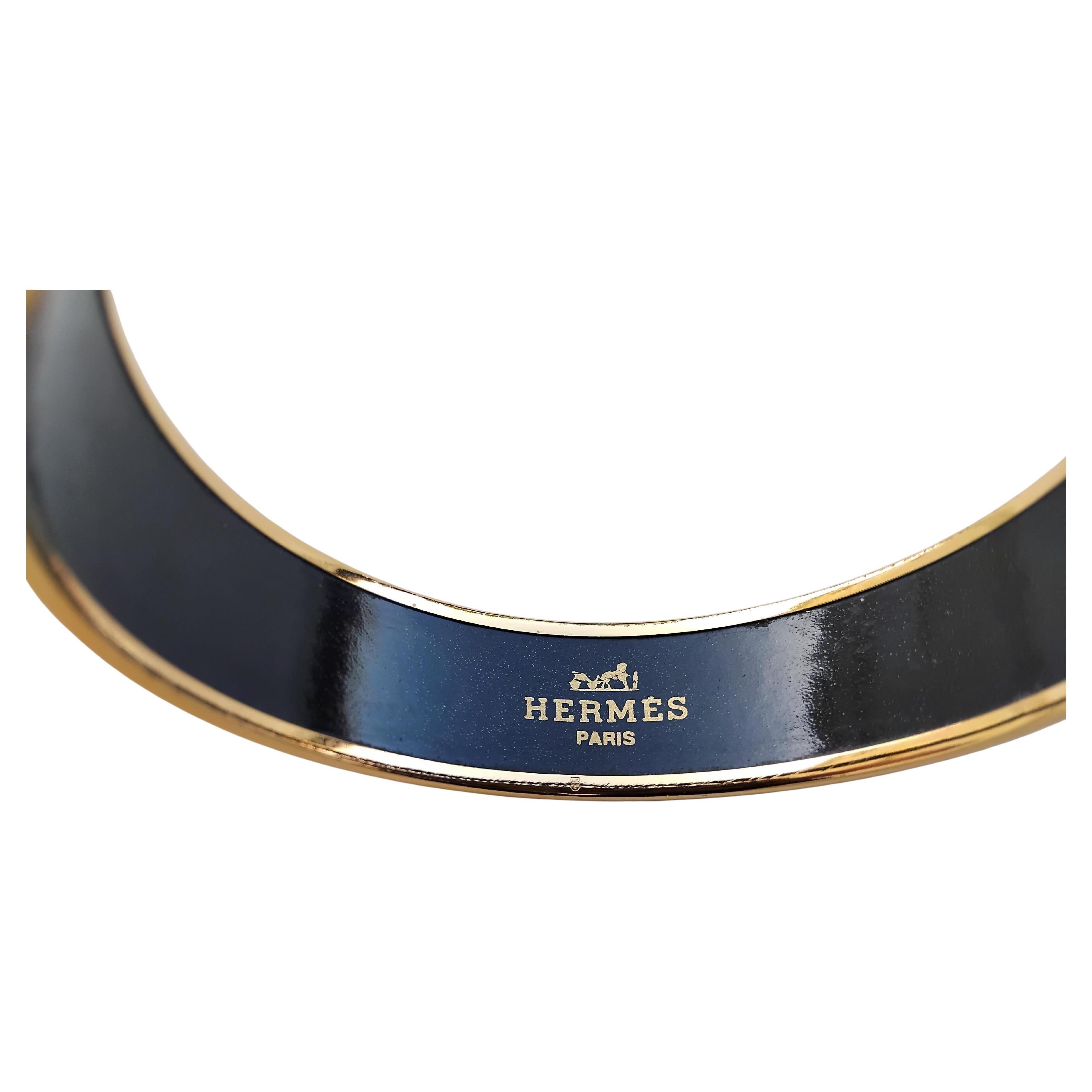Hermès Zebras Tropiques Print Oro Hdw Esmalte Pulsera Talla 65 en venta 6