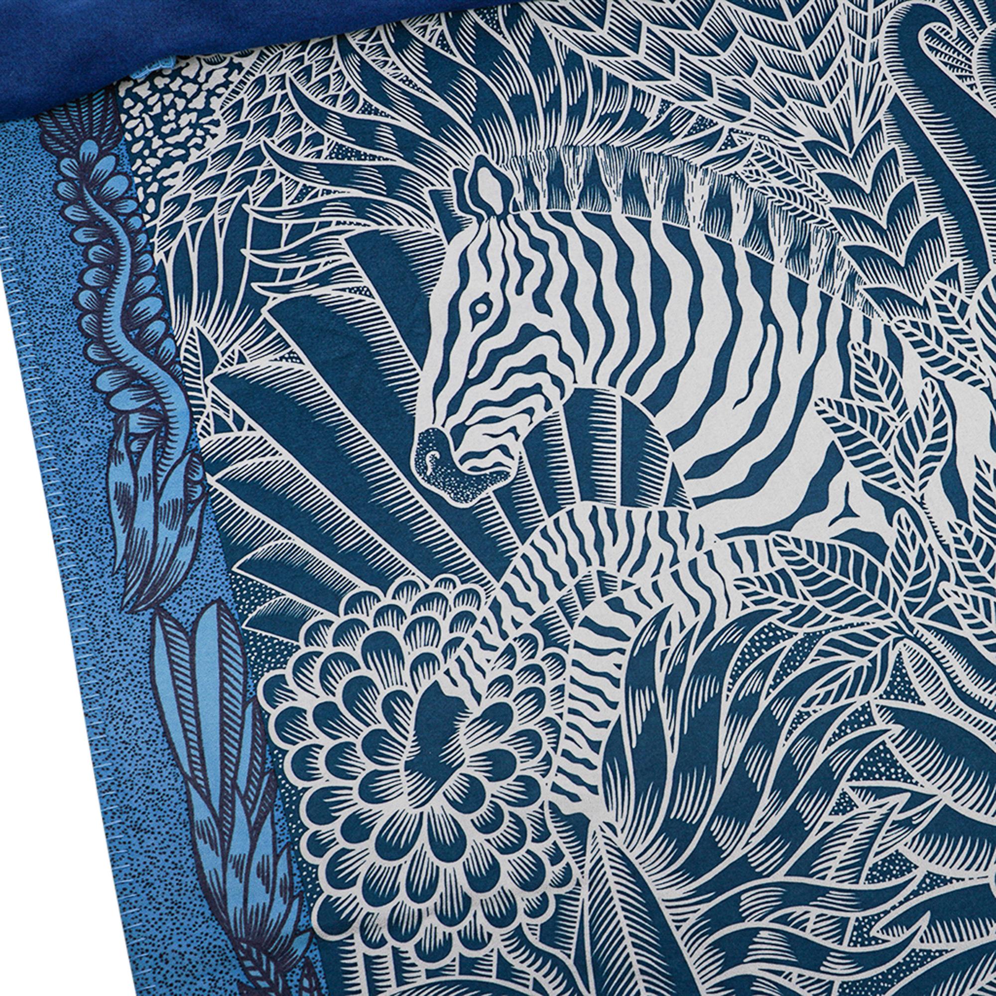 Couverture en cachemire Zebre Camoufle Sapin / Turquoise Hermès Neuf - En vente à Miami, FL