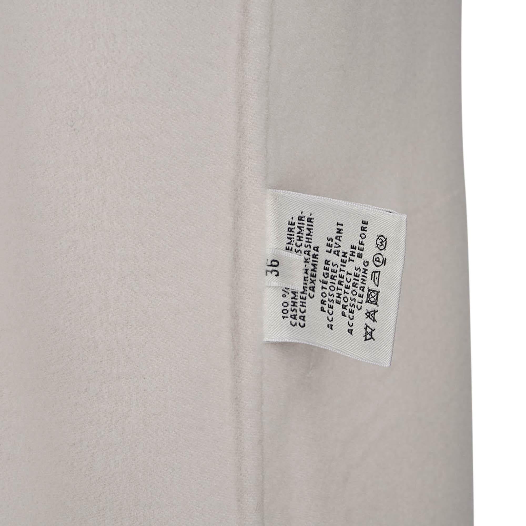 Hermes Doppelseitiger Kaschmirmantel mit Reißverschluss Blanc Cordage 36 im Angebot 6