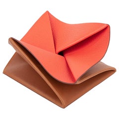 Hermes Zoulou Coin Purse Barenia / Orange Poppy Chevre Mysore