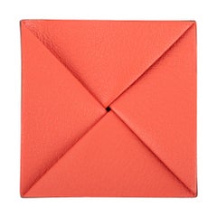 Hermes Zoulou Coin Purse Barenia / Orange Poppy Chevre Mysore