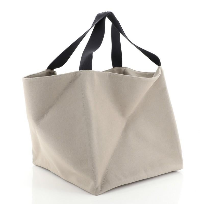 Gray Hermes Zulu Tote Canvas PM