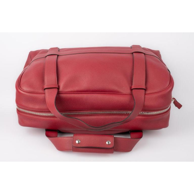 Hermèsred Evergrain Calfskin Weekend Bag, 2015 For Sale 3