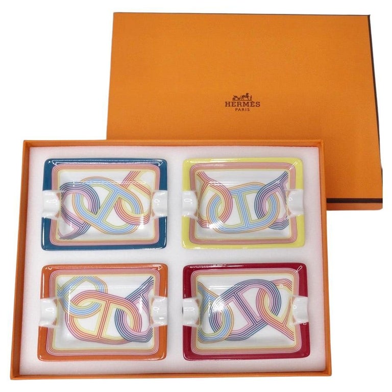 HermesSet of 4 Circuit 24 Faubourg Mini Ashtrays For Sale at 1stDibs
