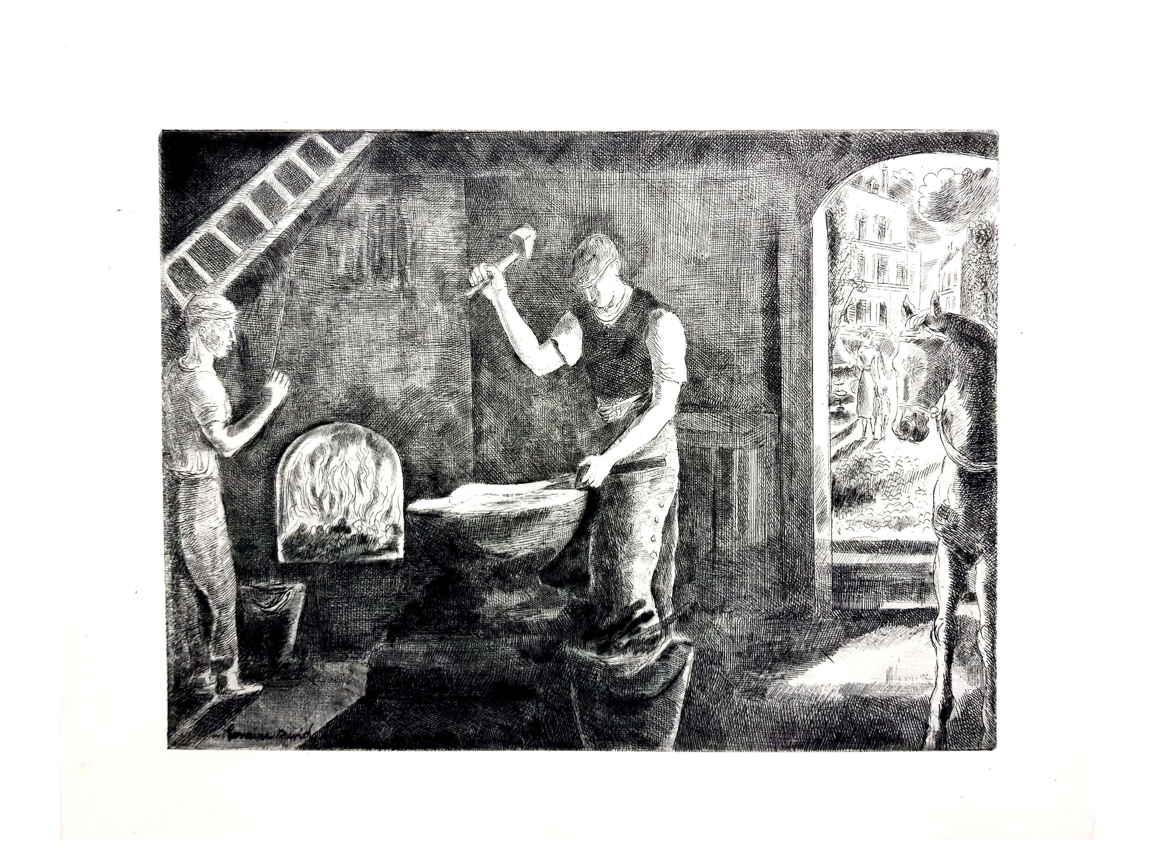 Hermine David - Workers - Original Etching For Sale 5
